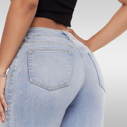 Mid-Low Rise Stretch Wide-Leg Baggy Jeans